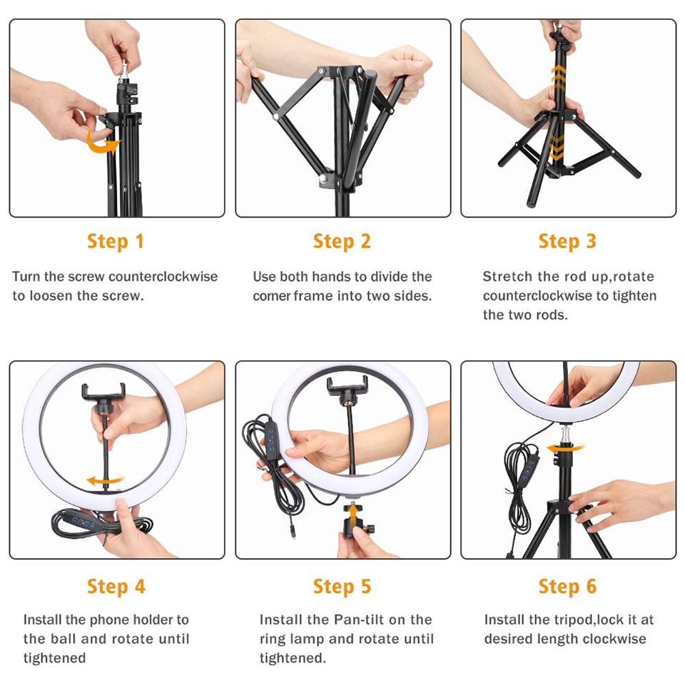 RGB Selfie Ring Light 26cm Fil - Stand Lighting Photography 评论和价格