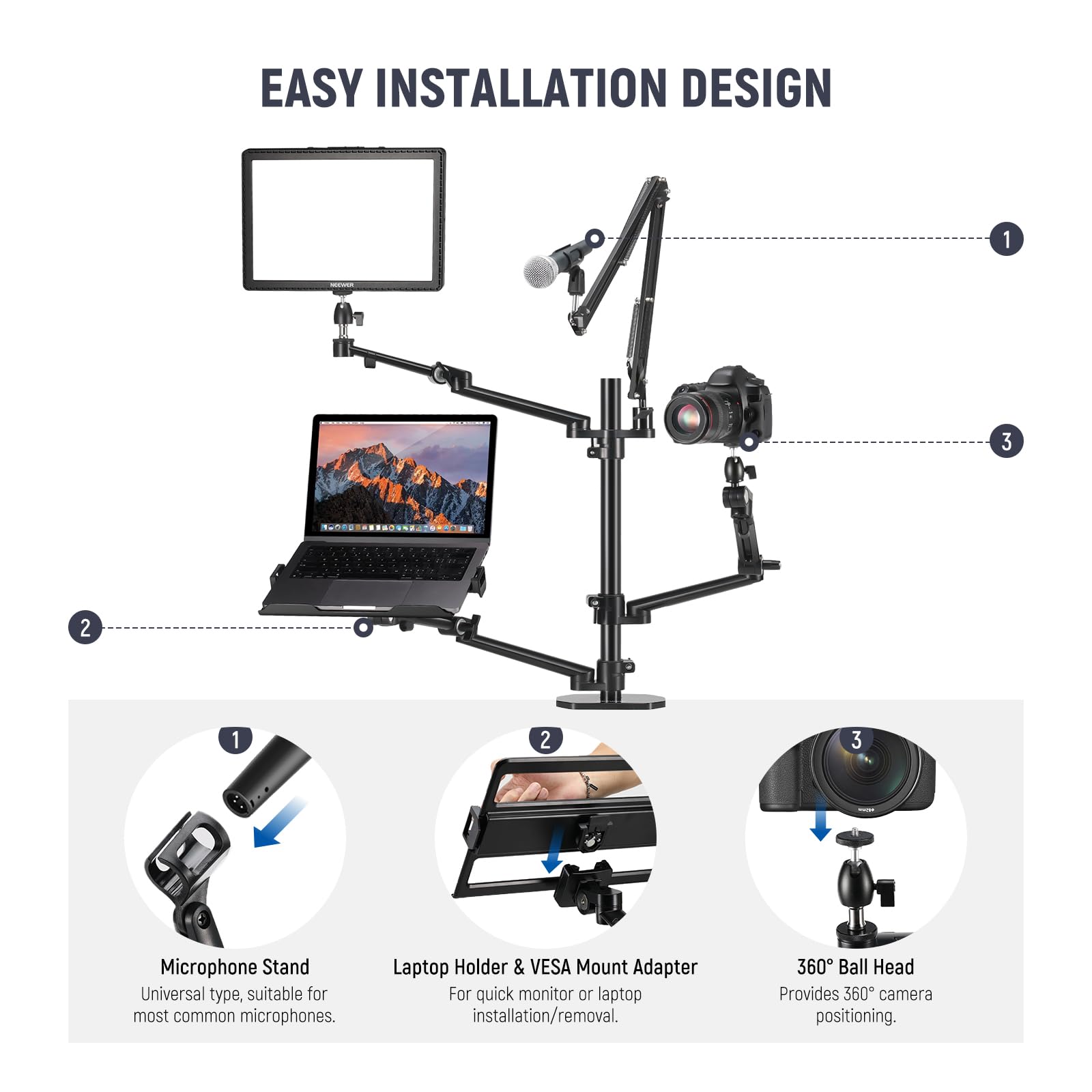 2026 NEEWER DS007 Overhead Cam - Photography Lighting Rig 评论和价格