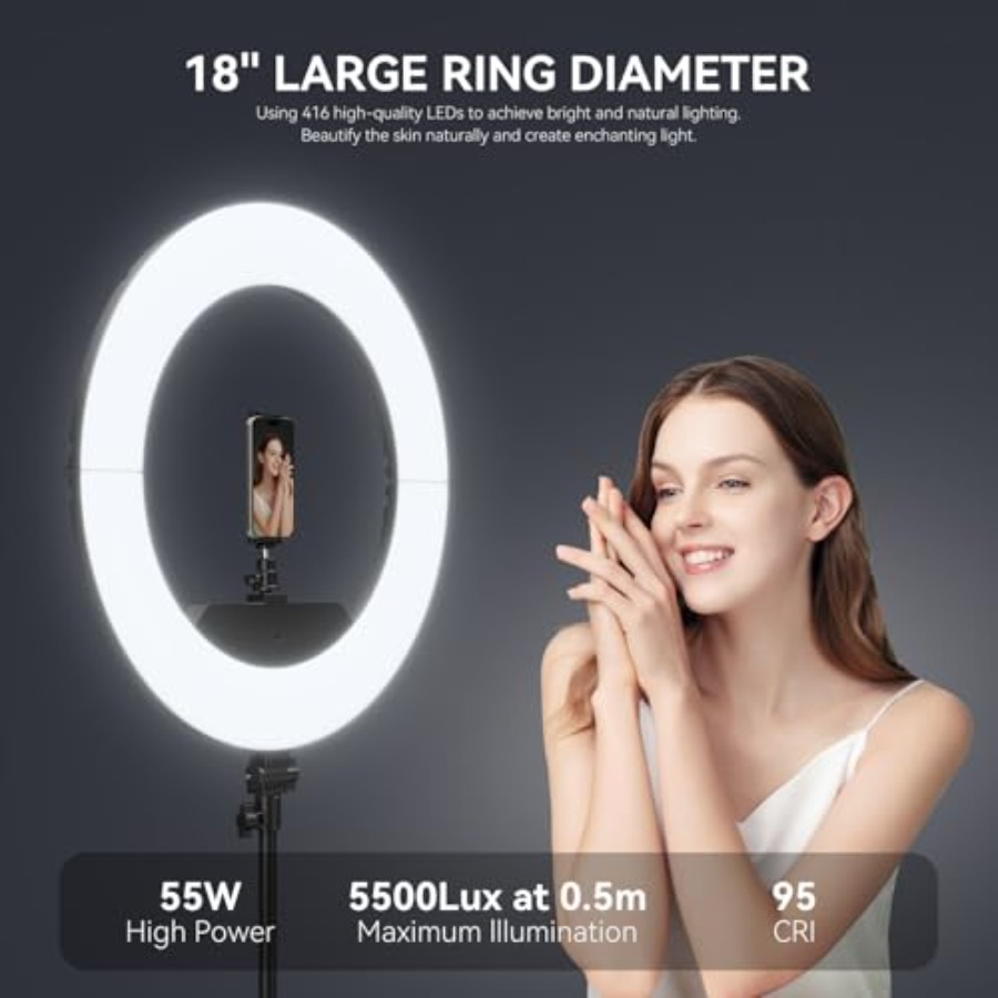 18 Inch Ring Light Kit, 55W670 - Led Ring Light 18 评论和价格