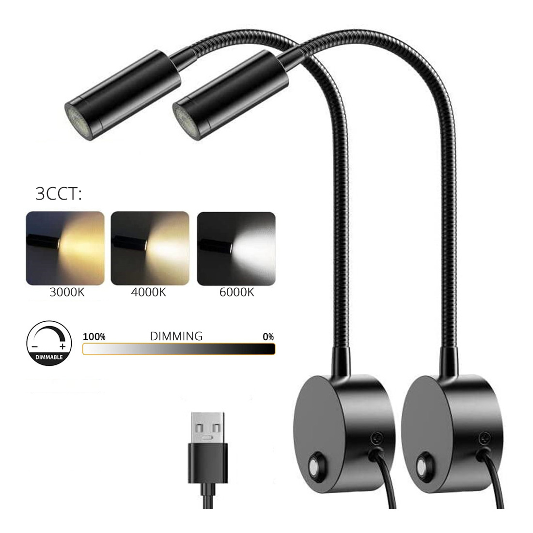 2pcs 5V USB Bedside Wall Readi - Photography Lighting Book 评论和价格