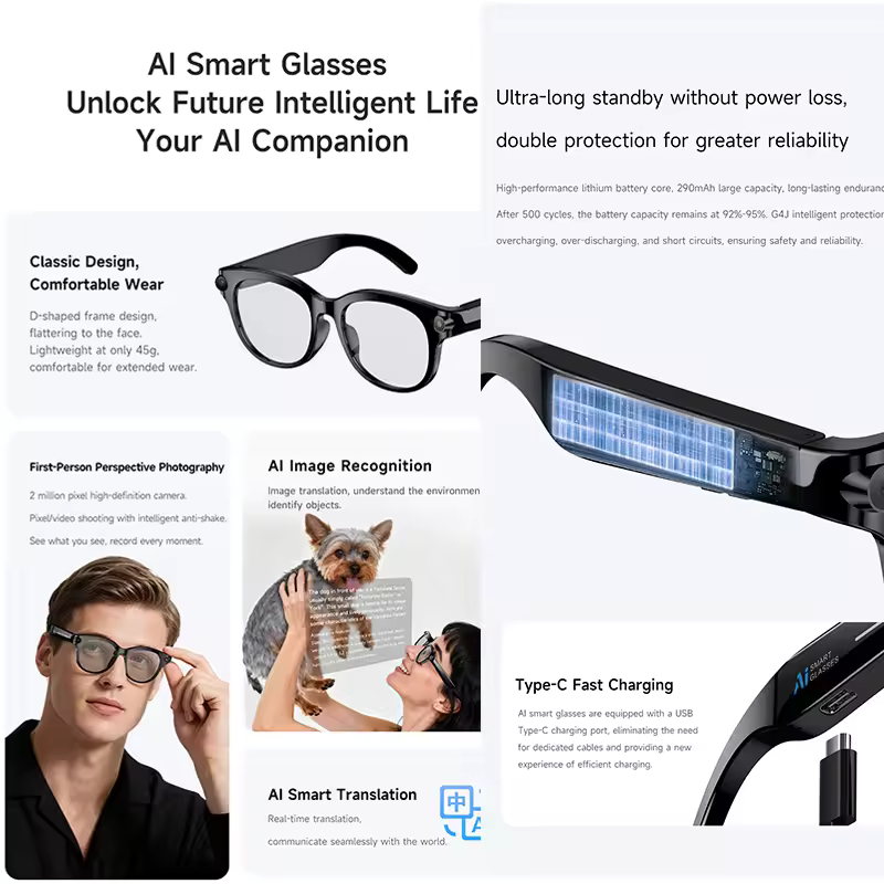 M89-S AI Smart Glasses Equippe - Photography Lighting Products 评论和价格