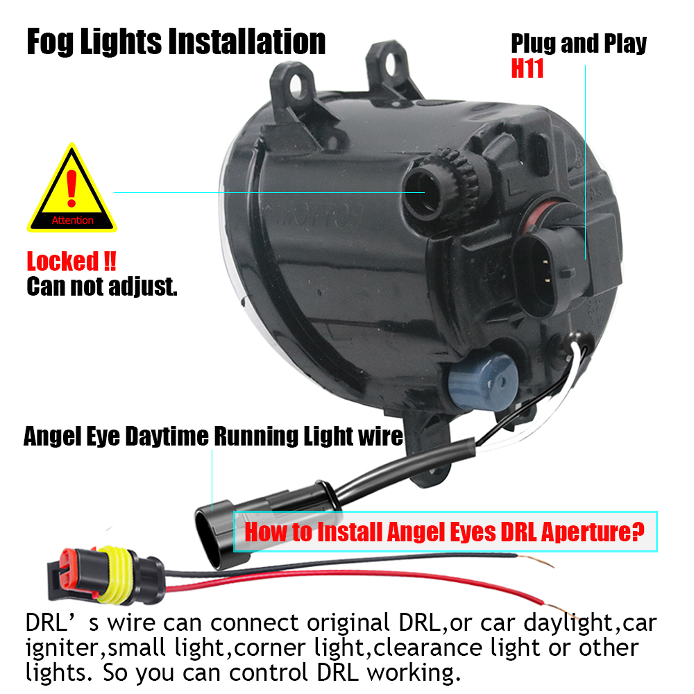 LED Fog Lamp PTF Lens for Peug - Led Ring Light 18 评论和价格